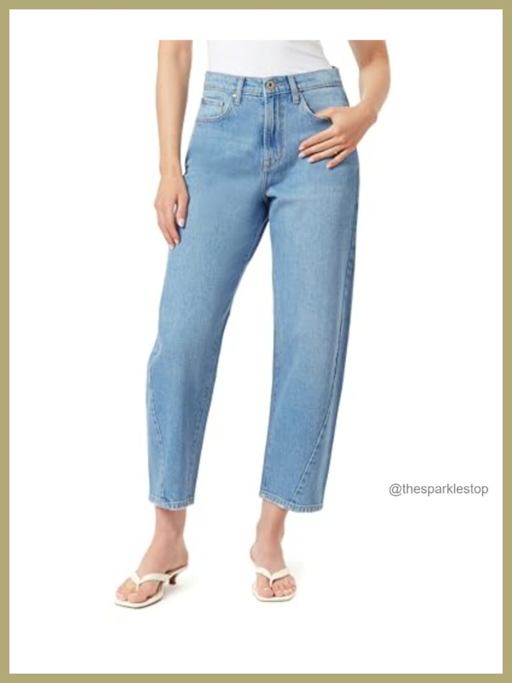 High-Rise Barrel Leg Jeans Side Seamed 26-Inch Inseam Retro Luxe